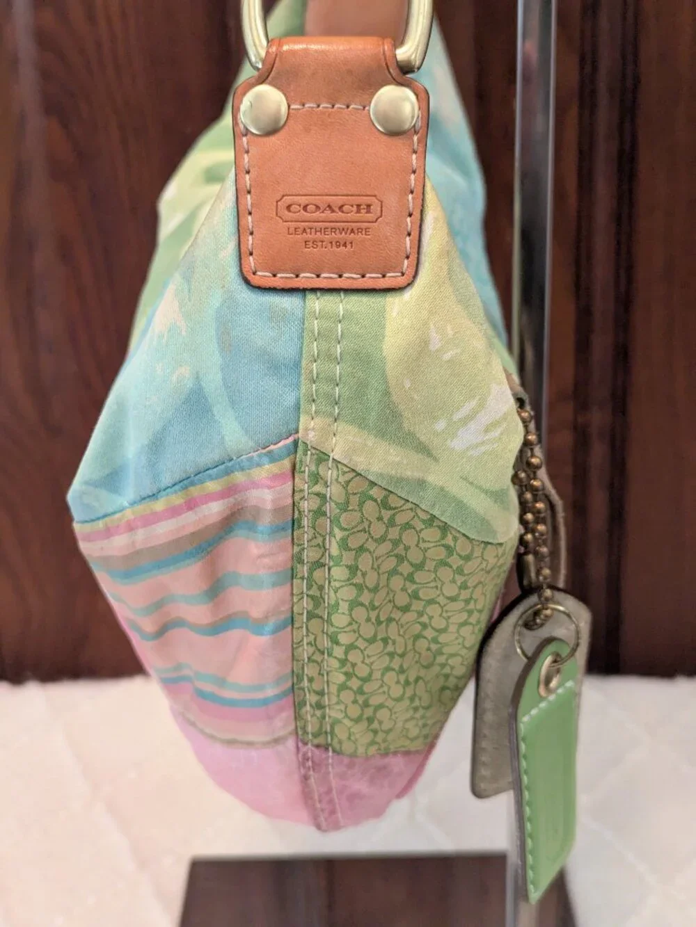 Coach Pastel Spring Patchwork Hamptons Hobo #374